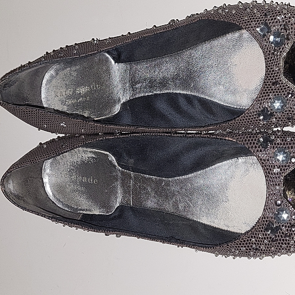 Kate Spade Pewter embellished flats, sz 7.5 - Picture 6 of 9